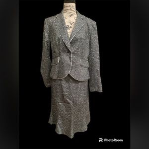 B.Moss Sparkly Gray  2pc Blazer and Skirt